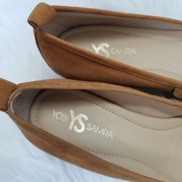 NWOT Yosi  Samra Suede Mustard Yellow Heels 9 - Picture 5 of 10